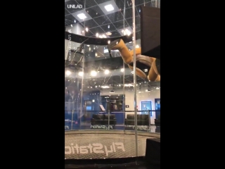 life-size puppet in a wind tunnel