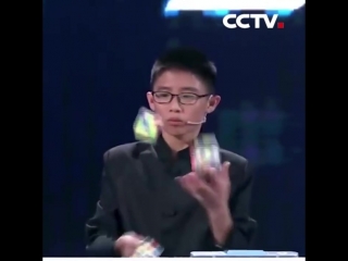 the boy collected three rubik's cubes by juggling them