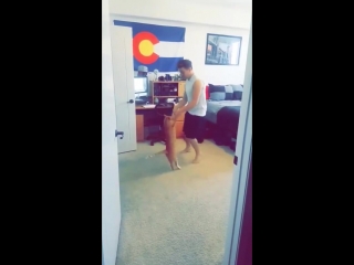 dancing with a cat