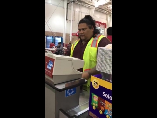 teen are convinced that the cashier is maui from moana