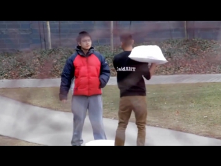 pillow fight with a random passerby